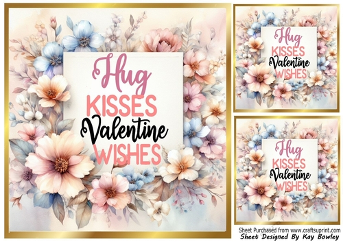 Love is In The Air, Pretty Pastel Flowers 8x8 VALENTINE (Two)
