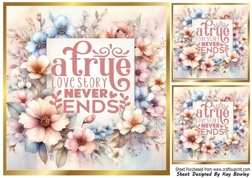 Love is In The Air, Pretty Pastel Flowers 8x8 VALENTINE (Three)