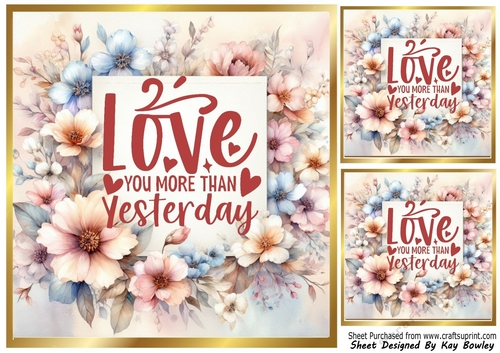 Love is In The Air, Pretty Pastel Flowers 8x8 VALENTINE (Four)