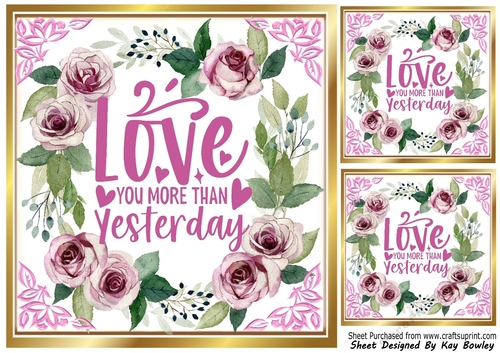 Pretty 8x8 Frame Of Circle Of Pink Roses Love Sentiment (One)