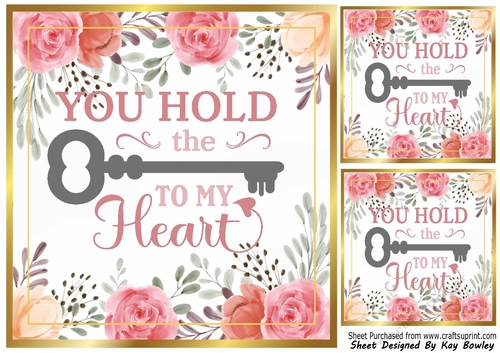 PrettY Peach Roses 8x8 VALENTINE KEY