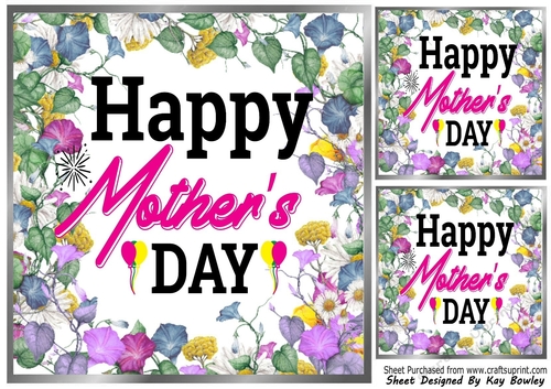 Pretty Floral MOTHERS DAY 8x8 Card