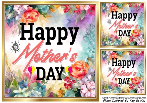 Pretty Flowers For MOTHERS DAY 8x8 Card