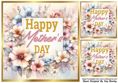 Pretty Pastel Flowers,For HAPPY MOTHERS DAY 8x8 Card