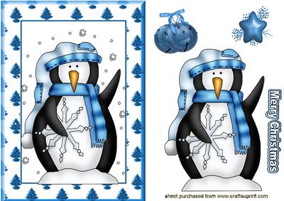 Cute Penguin with Blue Star