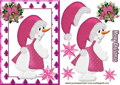 Pretty in Pink Little Snowgirl