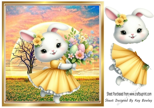 Sweet little Bunny With Sunset 8X8 (One)