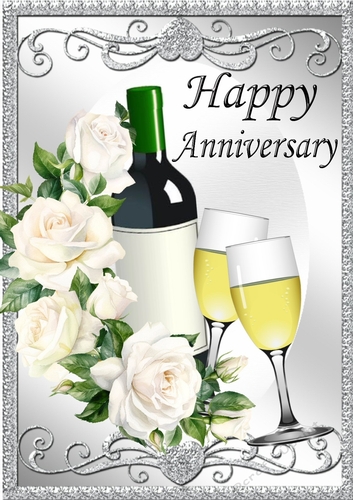 Lovely Bottle/Champers Silver Ornate With White Roses A4