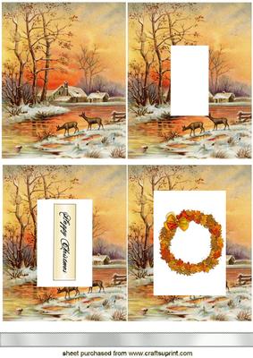 Beautiful Snow Scene with Deer Tunnel Sheets