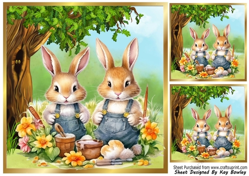 Lovely Woodland With Rabbits Gardening 8x8