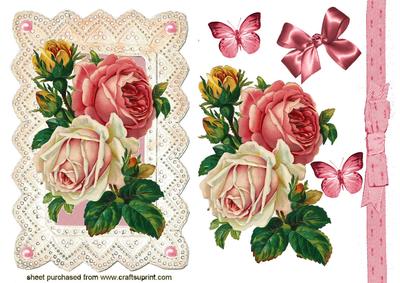 Beautiful Roses on Victorian Lace