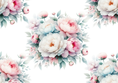 4 Pretty Pink/white Flower A4 Backing Paper (Big) One