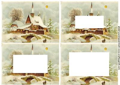 Snow Covered Church with Bridge Tunnel Sheets