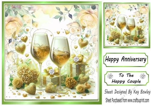 Pretty Gold Roses For The Happy Couple For Anniversary 8x8