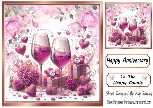Pretty Pink Roses For The Happy Couple For Anniversary 8x8