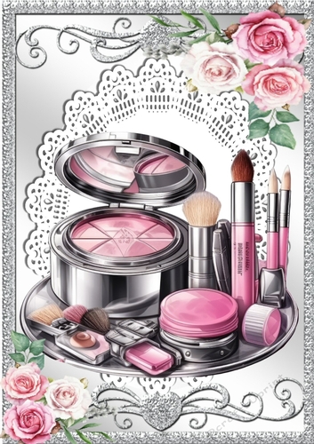 Lovely Pink Girlie Makeup With Roses A4