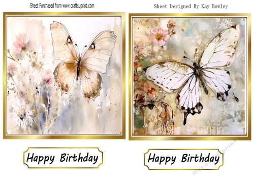 2 Pretty Grunge Butterfly Toppers (One)