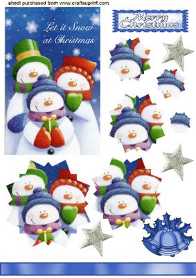 3 Happy Snowmen Star Pyramid