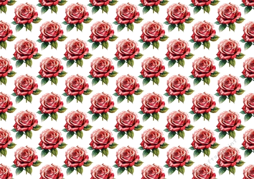 Pretty Watercolour Red Roses Backing Paper (SMALL)