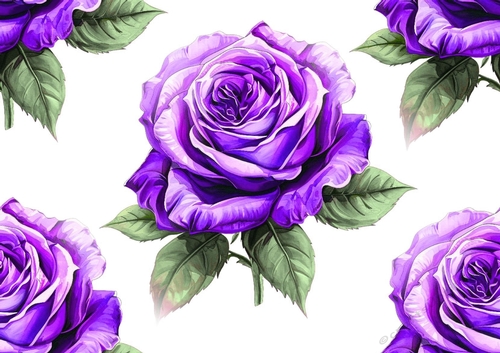 Pretty Watercolour Purple Roses Backing Paper (BIG)