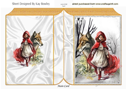 Fantasy Eerie Woodland With Red Riding Hood/Wolf  Folded Book (One)
