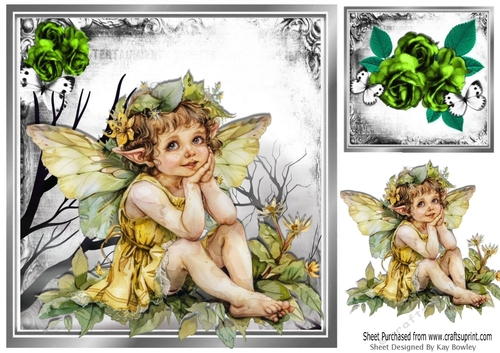 Fantasy Woodland With Faerie Elf 8x8 (One)