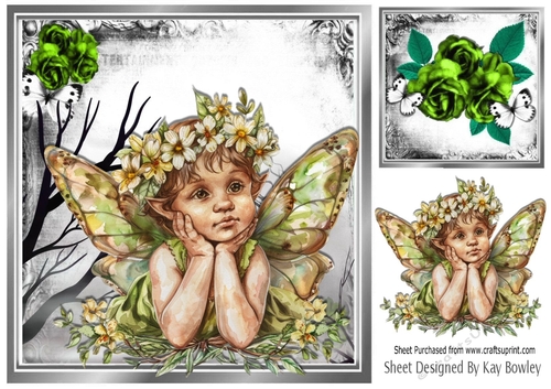 Fantasy Woodland With Faerie Elf 8x8 (Two)