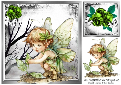 Fantasy Woodland With Faerie Elf 8x8 (Three)