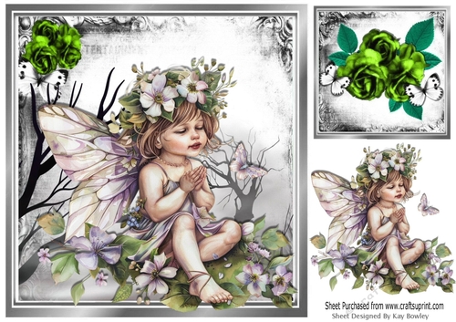 Fantasy Woodland With Faerie Elf 8x8 (Four)