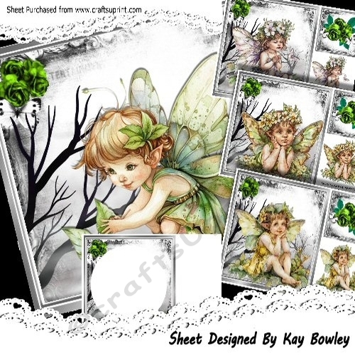 4 Fantasy Woodland Fairies 8x8 Mini Kit