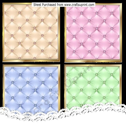 4 Pretty Gold, Pastel Colours With Pearls Quilt Background Toppers 8x8 Mini Kit