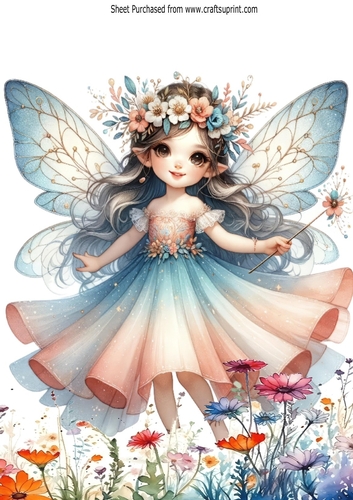 Pretty Flower Fairy A4