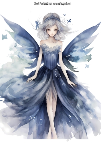 Pretty Blue Fairy A4