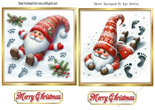 2 Lovely Christmas Gnome Toppers (SET ONE)