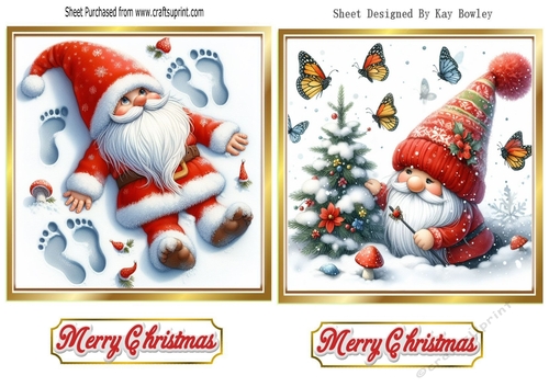 2 Lovely Christmas Gnome Toppers (SET TWO)