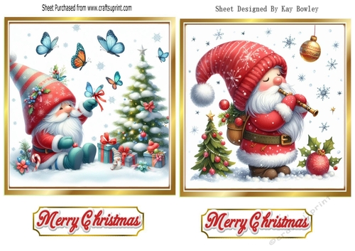 2 Lovely Christmas Gnome Toppers (SET THREE)