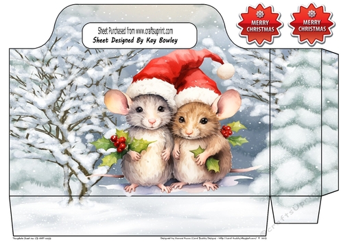 Cute Mice With Snow Tote Gift Bag