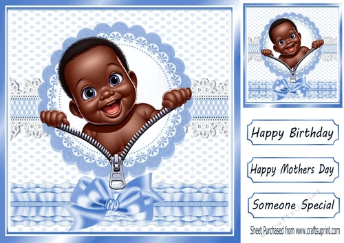 Cute Baby Boy Peeking Blue Dot 8x8 Frame (Four)