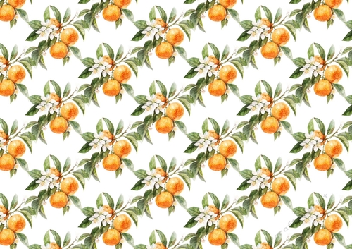 Lovely Oranges With White Flowers Backing Paper (SMALL)