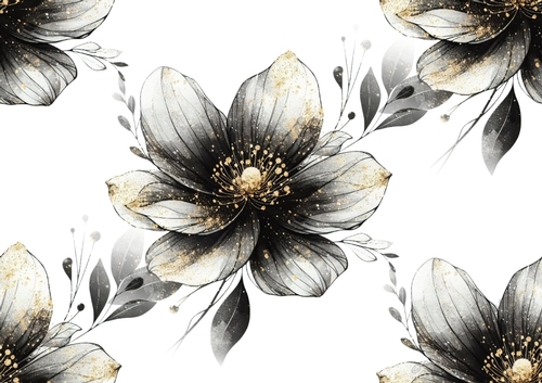 Black Gold Flowers Backing Paper (BIG)