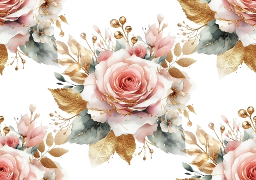 Pink Gold Roses Backing Paper (BIG)