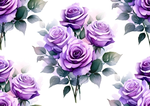 Pretty Purple Bunches Roses Backing Paper (BIG)