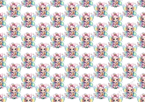 Pretty Rainbow Butterfly Girl Gnome Backing Paper