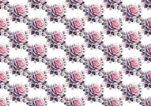 Beautiful Glitter Pink Rose Backing Paper (SMALL)