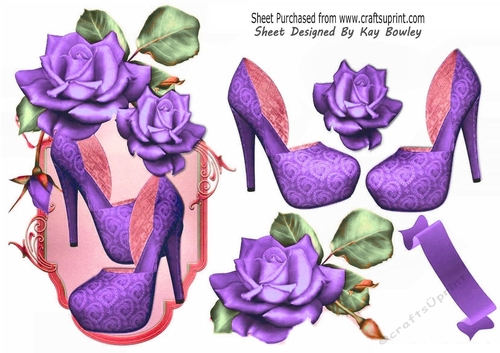 Pretty Purple Roses Topper With Shoes