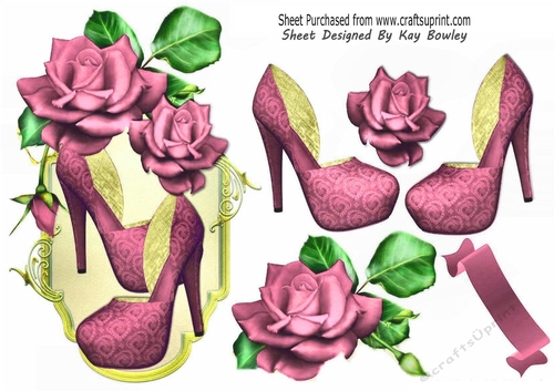 Pretty Pink Roses Topper With Shoes