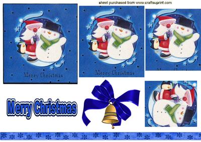 Cute Santa with Snowman, Pyramids