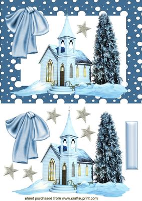 Pretty Church in a Snow Frame