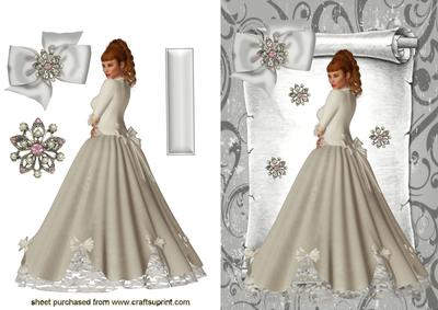 Beautiful Victorian Lady in Vintage Scroll