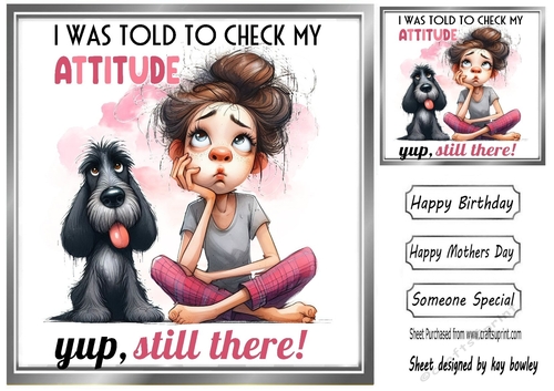 Girl With Attitude 8X8 Card Front